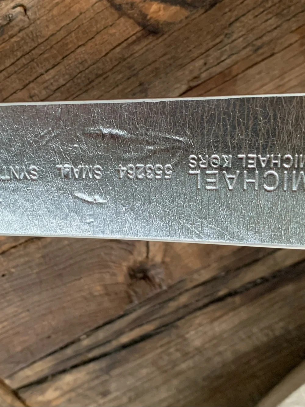 Michael Kors Silver Monogram Logo Belt